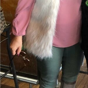 Willi smith Cream White Faux Fur Vest